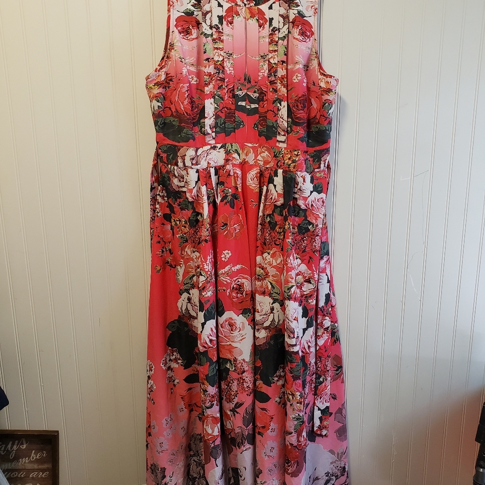 Asos fading pink floral maxi dress